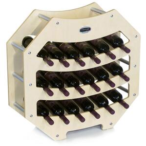 Cantinetta Portabottiglie in legno Ottagno 75x25xh75 cm 18 bottiglie Acero