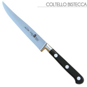 Coltello bistecca forgiato Manici in POM per alimenti. colore nero. resistente in lavastoviglie