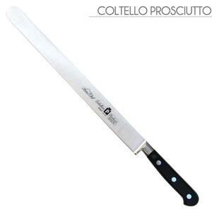 Coltello prosciutto largo forgiato Manici in POM per alimenti. colore nero. resistente in lavastoviglie
