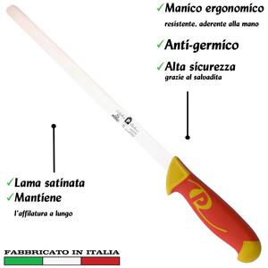 Coltello per prosciutto 30 cm Manici in polipropilene gomma antiscivolo atossici. trattamento germicida. adatto lavastoviglie