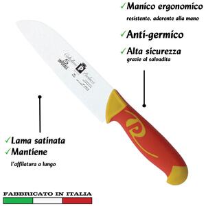 Coltello mod.giapponese 18 cm Manici in polipropilene gomma antiscivolo atossici. trattamento germicida. adatto lavastoviglie