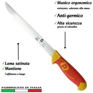 Coltello per filettare lama inox 16 Manici in polipropilene gomma antiscivolo atossici. trattamento germicida. adatto lavasto