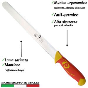 Coltello per prosciutto lama inox Manici in polipropilene gomma antiscivolo atossici. trattamento germicida. adatto lavastovi