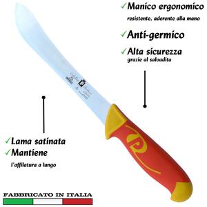 Coltello danese lama inox 18 cm Manici in polipropilene gomma antiscivolo atossici. trattamento germicida. adatto lavastovigl