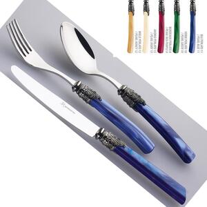 Servizio Posate Colorate Set 24 pezzi LYON in acciaio 1810 manico metacrilato lavabili in lavastoviglie EME