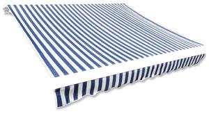 Tenda Parasole in Tela Blu e Bianco 4x3m (Telaio non Incluso)