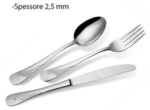 Servizio Posate 24 pezzi MILANO INCISO in acciaio inox 1810 lucidato a specchio spessore 2.5 mm