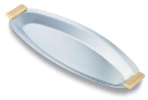 Vassoio da Pesce 60 cm SEVILLE in acciaio inox 1810 manici in legno