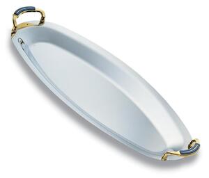 Vassoio da Pesce 60 cm BOSTON in acciaio inox 1810 manici dorati