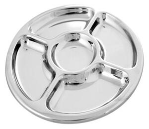 Antipastiera Tonda diametro 35 cm 5 Scomparti in acciaio 1810 lucido CONVIVIO