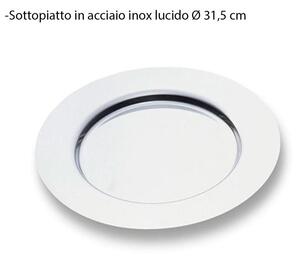 Sottopiatto in Acciaio tondo diametro 31.5 cm ALEX bordo Piatto in acciaio inox Lucido