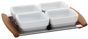 Antipastiera rettangolare 33 cm 4 Scomparti in acciaio inox Lucido a specchio ALLURE