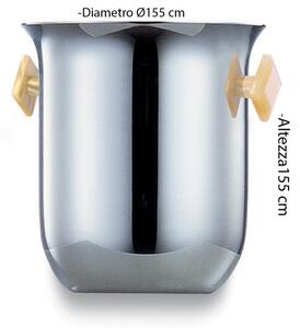 Secchiello Ghiaccio diametro �15,5xh15 cm SEVILLE Medio in acciaio inox Lucido manici colorati