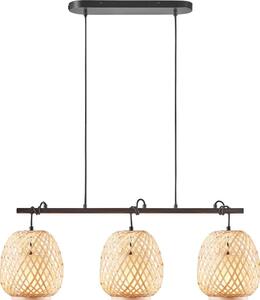 Nordlux - Lampadario a sospensione con filo HISOKA 3xE27/40W/230V nero/bambù