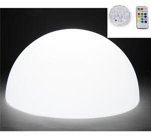 Lampada semisfera BABY MOON Trasparente per interno esterno diametro 70 cm con illuminazione RGB immergibile e telecomando