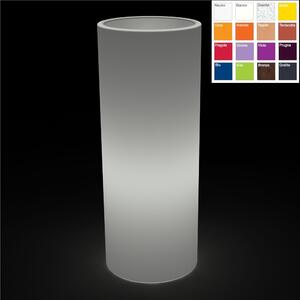 Vaso Porta vaso, BAROCCO con kit luce E27 in polietilene Dimensione 35xh70cm Modello Ionico spessore 2 mm colore Neutro trasparente con kit luce