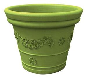 Vaso festonato in Polietilene con decoro a rilievo TONDO dimensioni 65x38xh 52 cm adatto interno esterno colore Kiwi