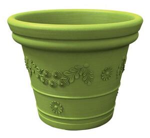 Vaso festonato in Polietilene con decoro a rilievo TONDO dimensioni 40x22xh35 cm adatto interno esterno colore Kiwi