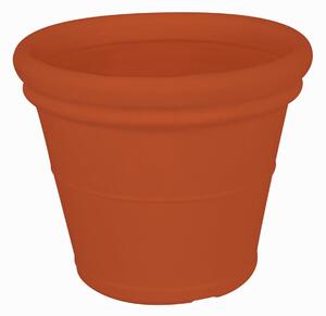 Vaso Tondo in Polietilene Liscio con sottovaso dimensioni 50x31xh 40 cm - 30 litri adatto interno esterno colore TERRA COTTA