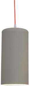 Lampada da Soffitto, Applique Candle 1 colore bianco dimensioni Altezza 24 cm Diametro 11,5 cm, raccomandato il LED da 6W, realizzata in laprene con cavi in diversi colori