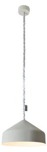 Lampada da Soffitto Cyrcus cemento colore grigio Altezza 22,5 cm Diametro 40 cm, realizzata in laprene, nylon, nebulite, vernice effeto cemento