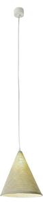 Lampada da Soffitto Jazz stripe colore giallo Altezza 31 cm Diametro 29 cm, realizzata in laprene, nebulite, lana 100%