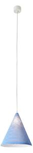 Lampada da Soffitto Jazz stripe colore blu Altezza 31 cm Diametro 29 cm, realizzata in laprene, nebulite, lana 100%