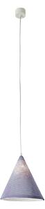 Lampada da Soffitto Jazz stripe colore viola Altezza 31 cm Diametro 29 cm, realizzata in laprene, nebulite, lana 100%