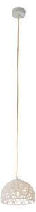 Lampada da Soffitto Trama 2 colore bianco Altezza 14 cm Diametro 21 cm, realizzata in laprene, viscosa, resina, lana 100% cavo oro