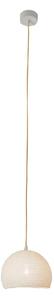 Lampada da Soffitto Trama 1 colore bianco Altezza 16 cm Diametro 21 cm, realizzata in laprene, viscosa, resina, lana 100% cavo oro