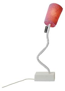 Lampada da Tavolo Paint T stripe colore rosso Altezza 17,5 cm Diametro 12 cm, realizzata in ghisa, acciaio, nylon, nebulite, lana 100% base bianca