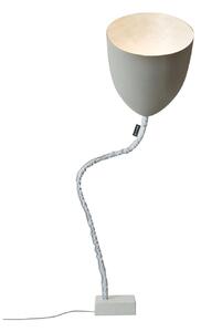 Lampada da terra Flower cemento colore grigio Altezza 31 cm Diametro 33,5 cm, realizzata in acciaio, nebulite, nylon, ghisa, vernice effeto cemento