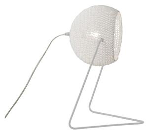 Lampada da Tavolo Trama T1 colore bianco Altezza 16 cm Diametro 21 cm, realizzata in acciaio, resina, lana 100% base bianca