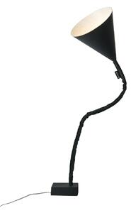 Lampada da terra Flower lavagna colore nero Altezza 31 cm Diametro 29 cm, realizzata in acciaio, nebulite, nylon, ghisa, resina effetto lavagna