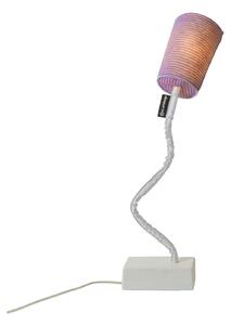 Lampada da Tavolo Paint T stripe colore viola Altezza 17,5 cm Diametro 12 cm, realizzata in ghisa, acciaio, nylon, nebulite, lana 100% base bianca