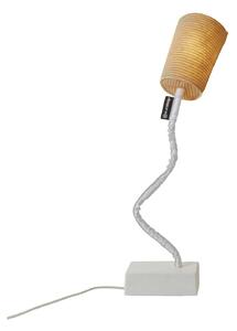 Lampada da Tavolo Paint T stripe colore giallo Altezza 17,5 cm Diametro 12 cm, realizzata in ghisa, acciaio, nylon, nebulite, lana 100% base bianca