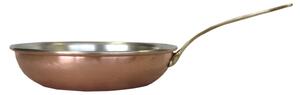 Padella in rame stagnato 1 manico �24 cm con manico in ottone ideale per la cottura al salto, per condire la pasta, cuocere le verdure Made In italy