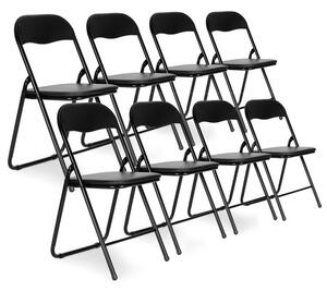 Set di sedie da giardino per catering in nero 8 pezzi
