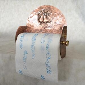Portarotolo Portascottex in Rame Martellato 13x26xh27 cm da appendere decoro Pere