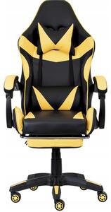 Sedia da gioco ergonomica CLASSIC con poggiapiedi giallo