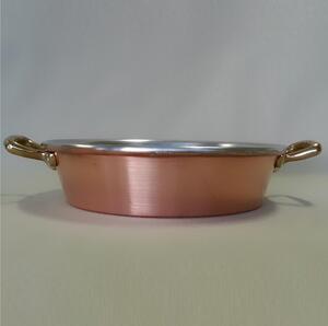 Risottiera in rame stagnato 2 manici �26 cm - Peso 2,00 kg con manici in ottone