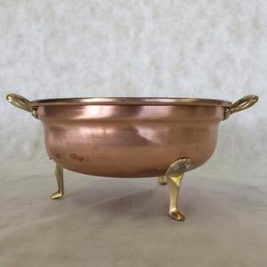 Colapasta in rame stagnato �24 cm ideale con piedini e manici in fusione d'ottone forato