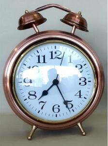 Orologio da tavolo in rame a forma di sveglia h 16 cm quadrante diametro 10,5 cm