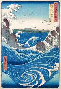 Riproduzione View of the Naruto whirlpools at Awa, Utagawa Hiroshige