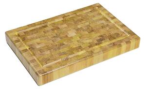 Tagliere in legno massello professionale 60x40xh7 cm con scalatura perimetrale