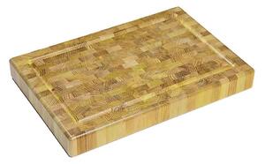 Tagliere in legno massello professionale 50x30xh7 cm con scalatura perimetrale