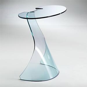 Tavolino in vetro Curvato consolle ORCHIDEA FLOT 12 mm 81x41xh78 cm colore vetro trasparente