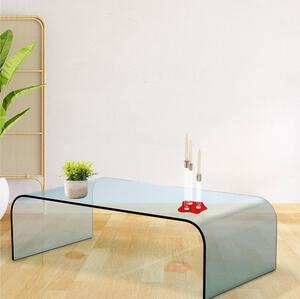 Tavolinetto da Salotto in Vetro curvato PONTE 130 Big 129x68xh38 cm spessore 12 mm trasparente