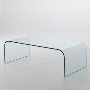 Tavolinetto da Salotto in Vetro Extra chiaro curvato PONTE Small 110x60xh38 cm spessore 12 mm Vetro Extra chiaro