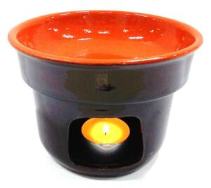 Set fornellino bagnacauda 2 pz 14xh10 cm in terracotta da fuoco